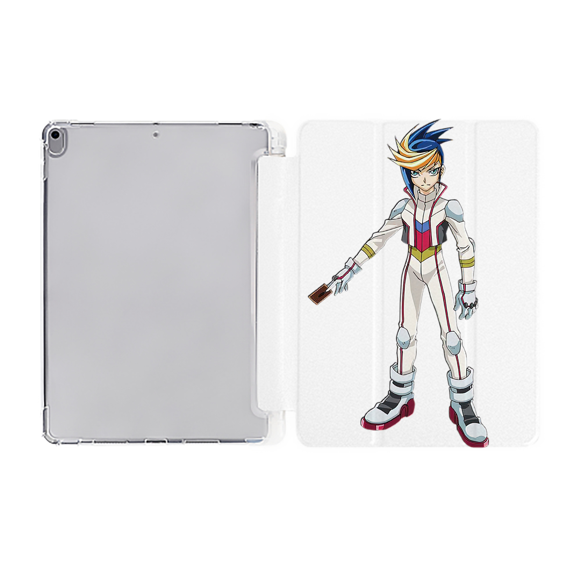 （画像用） 遊☆戯☆王 Yu-Gi-Oh! IPad ケース ペン収納付き 三つ折りスタンド PUレザー×シリコン 対応機種9.5/10.5/10.9インチ